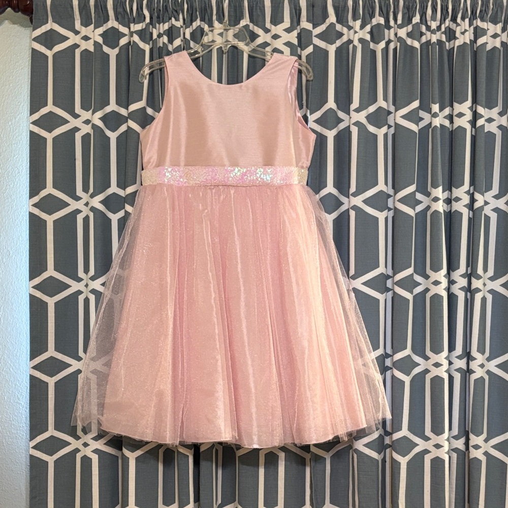 Kid's Dream Pink Tulle Dress with Sequin Detail